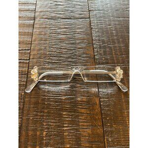 Vintage Glitzey Inc. Rhinestone Eyeglasses frames With Clear Frames & Floral Des
